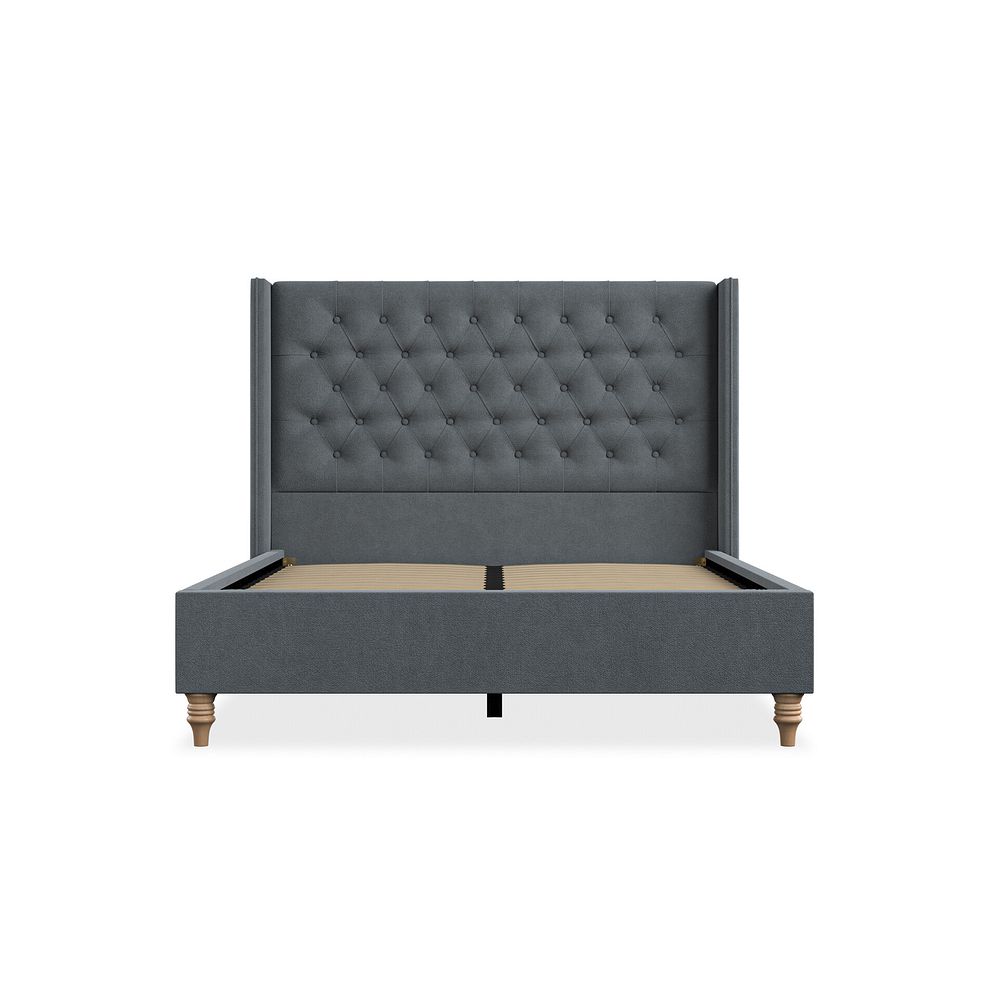 Wycombe Double Bed with Winged Headboard in Venice Fabric - Graphite 3