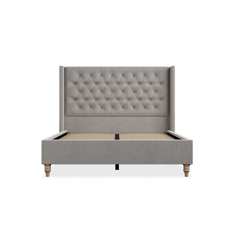 Wycombe Double Bed with Winged Headboard in Venice Fabric - Grey 3