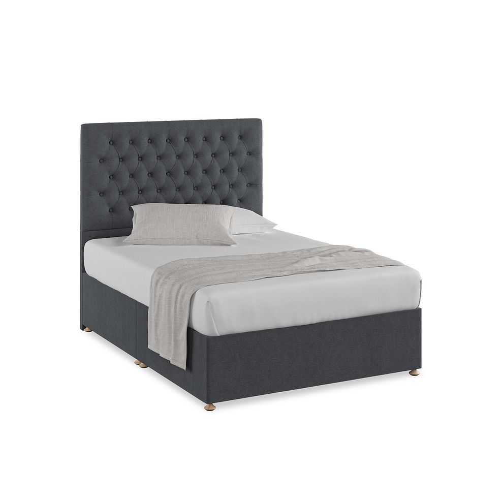 Wycombe Double Divan in Venice Fabric - Anthracite 1
