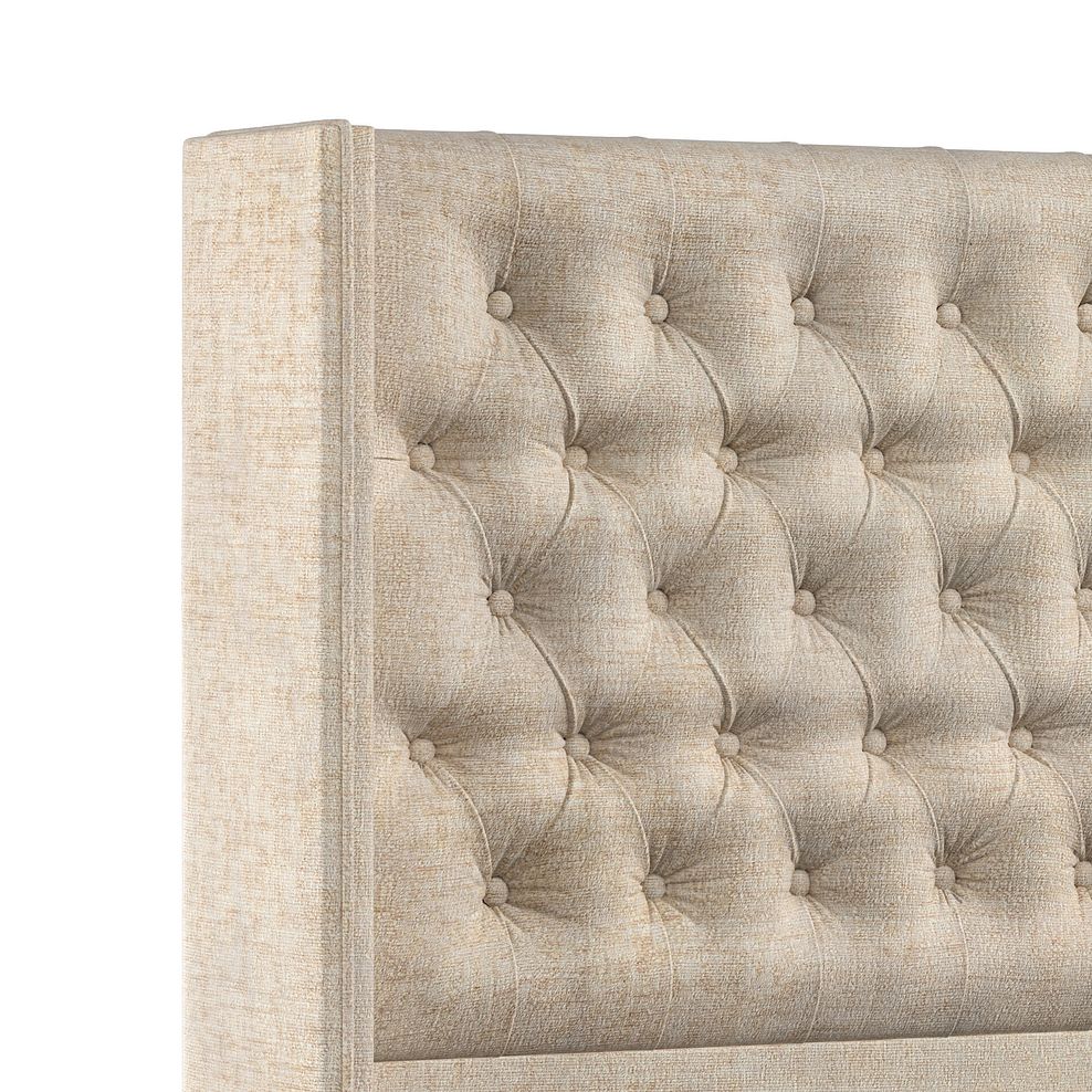 Wycombe Double Divan with Winged Headboard in Brooklyn Fabric - Eggshell 5
