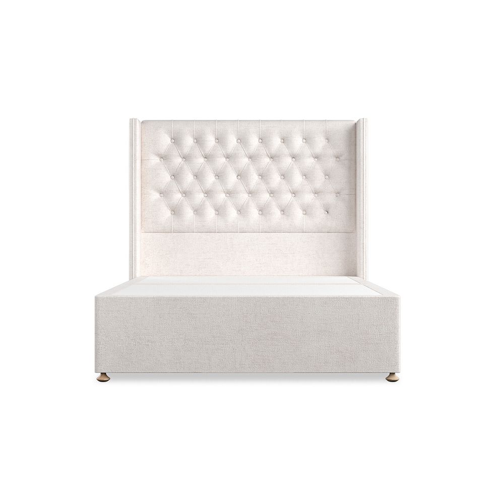 Wycombe Double Divan with Winged Headboard in Brooklyn Fabric - Lace White 3