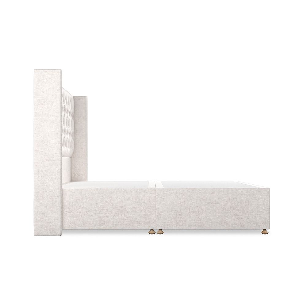 Wycombe Double Divan with Winged Headboard in Brooklyn Fabric - Lace White 4