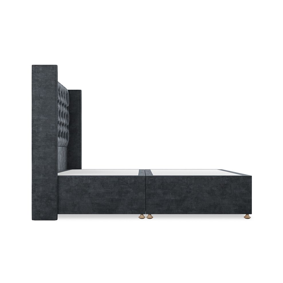 Wycombe Double Divan with Winged Headboard in Heritage Velvet - Charcoal 4