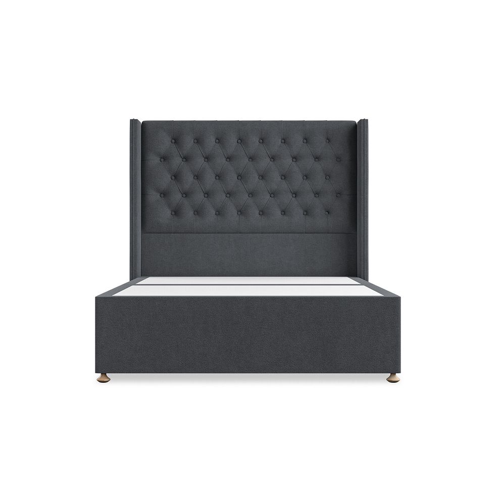 Wycombe Double Divan with Winged Headboard in Venice Fabric - Anthracite 3