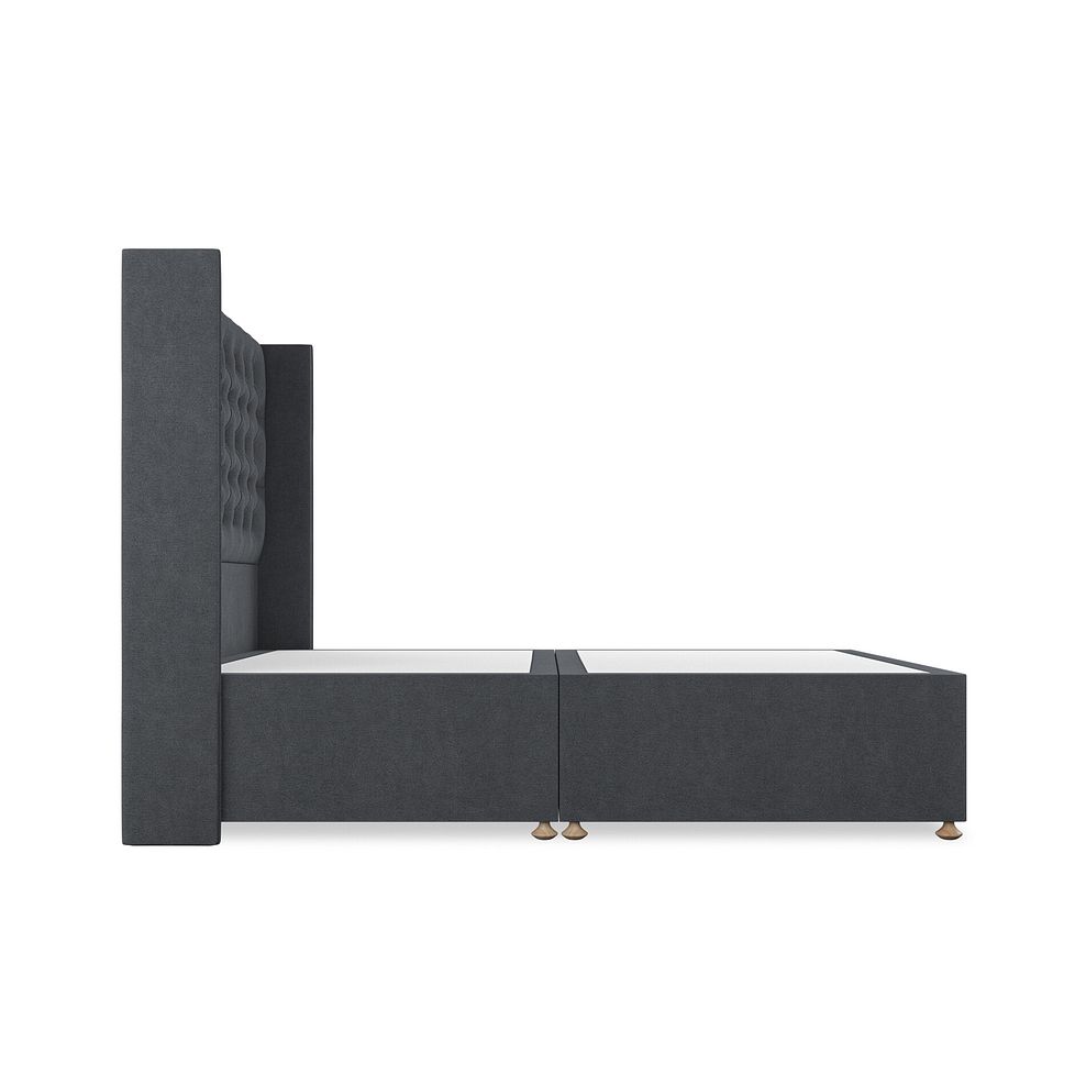 Wycombe Double Divan with Winged Headboard in Venice Fabric - Anthracite 4