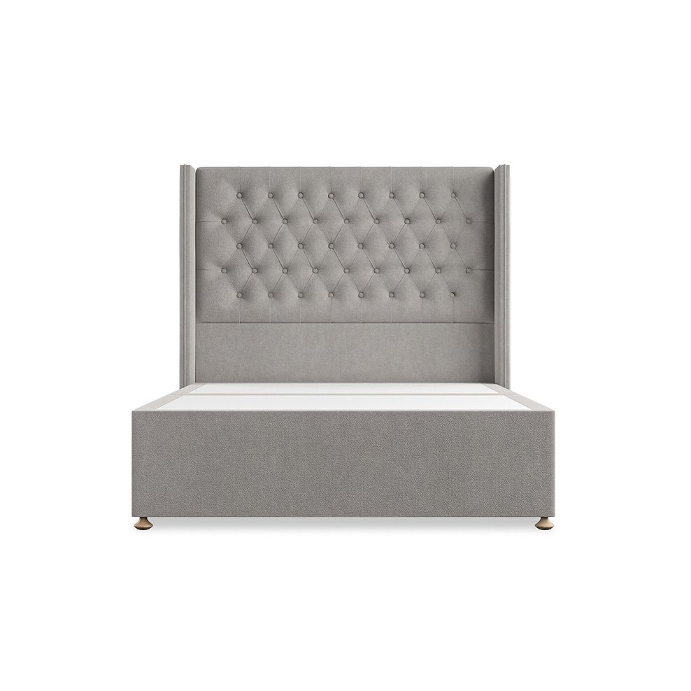Wycombe Double Divan with Winged Headboard in Venice Fabric - Grey 3