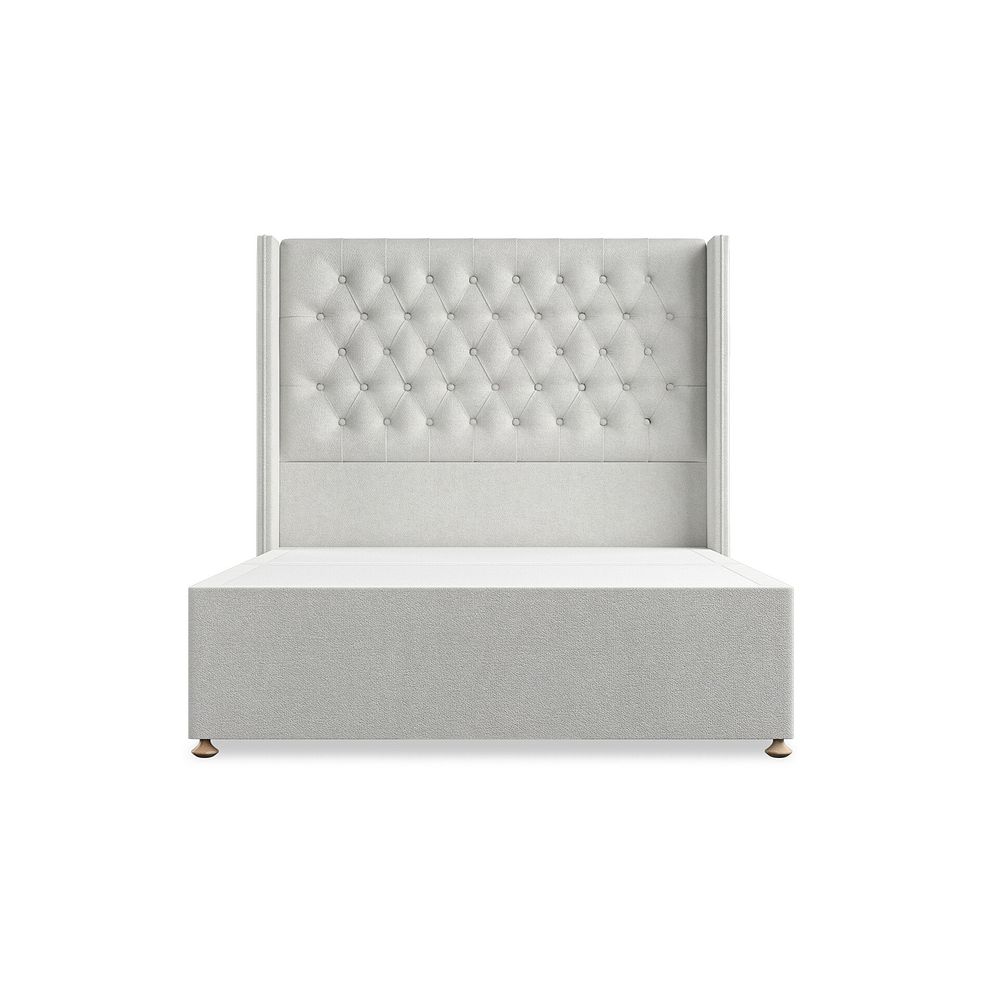 Wycombe Double Divan with Winged Headboard in Venice Fabric - Silver 3