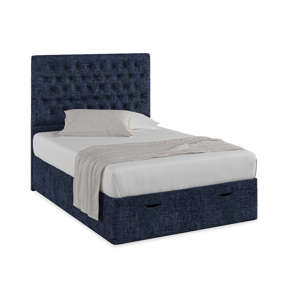 Wycombe Double Ottoman Storage Bed in Brooklyn Fabric - Hummingbird Blue 1
