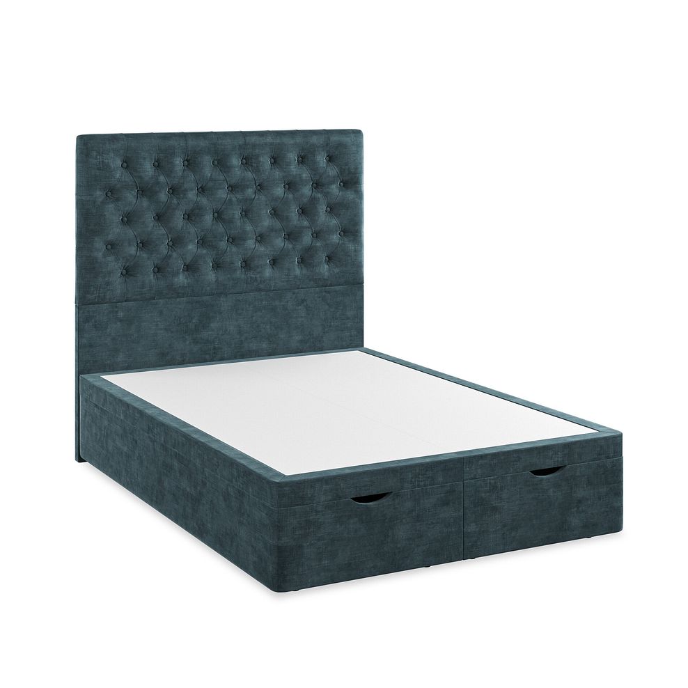 Wycombe Double Ottoman Storage Bed in Heritage Velvet - Airforce 2