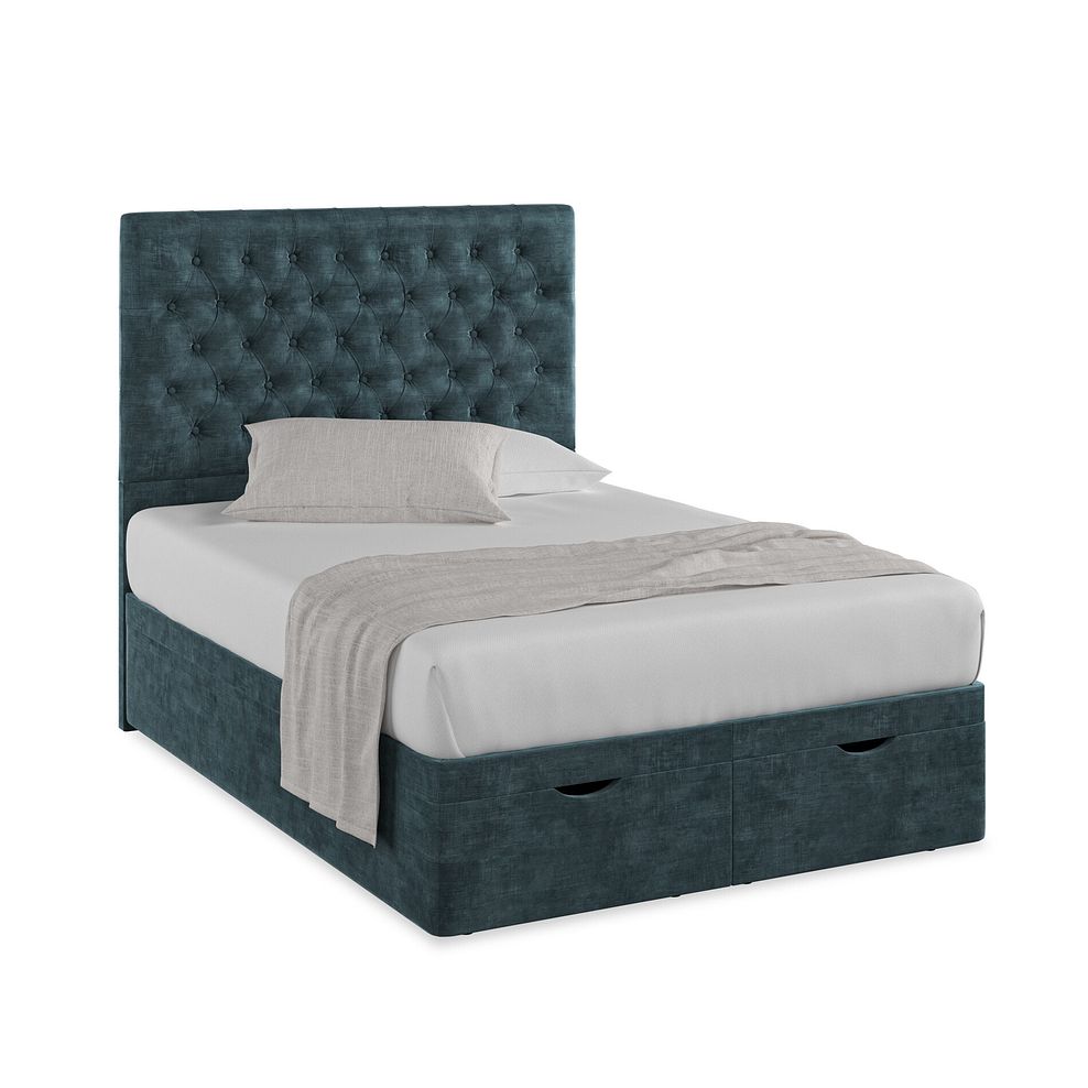 Wycombe Double Ottoman Storage Bed in Heritage Velvet - Airforce 1