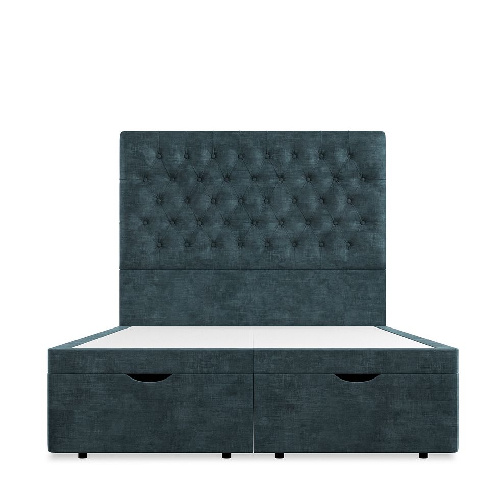 Wycombe Double Ottoman Storage Bed in Heritage Velvet - Airforce 3