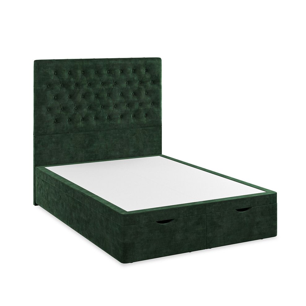 Wycombe Double Ottoman Storage Bed in Heritage Velvet - Bottle Green 2