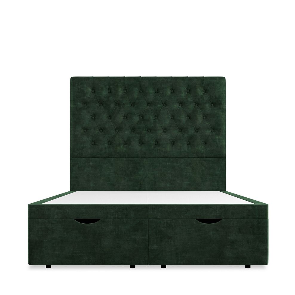 Wycombe Double Ottoman Storage Bed in Heritage Velvet - Bottle Green 3