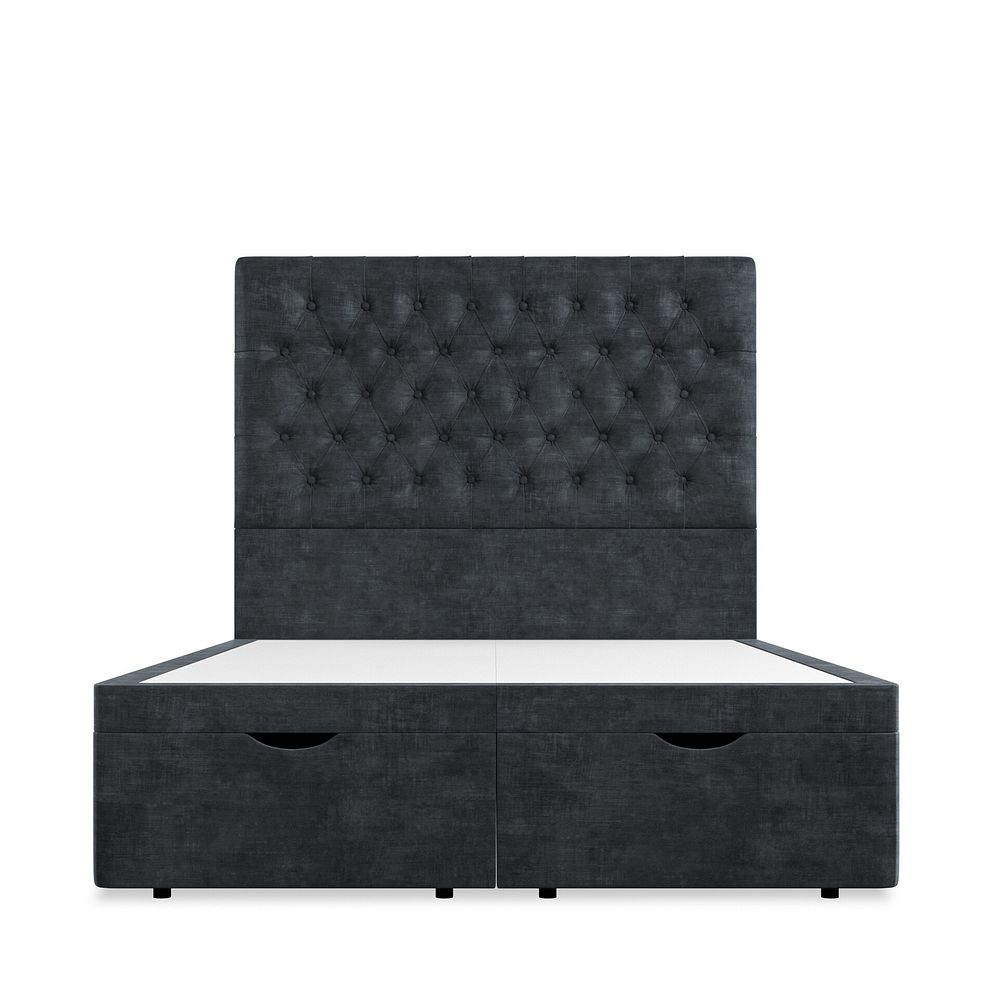 Wycombe Double Ottoman Storage Bed in Heritage Velvet - Charcoal 3