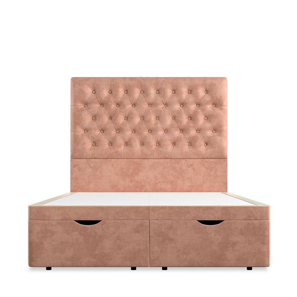 Wycombe Double Ottoman Storage Bed in Heritage Velvet - Powder Pink 3