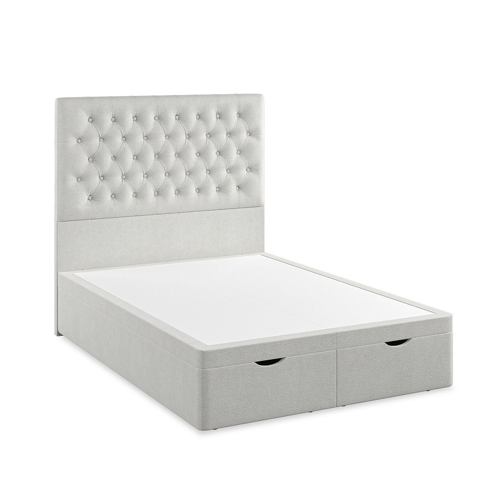 Wycombe Double Ottoman Storage Bed in Venice Fabric - Silver 2