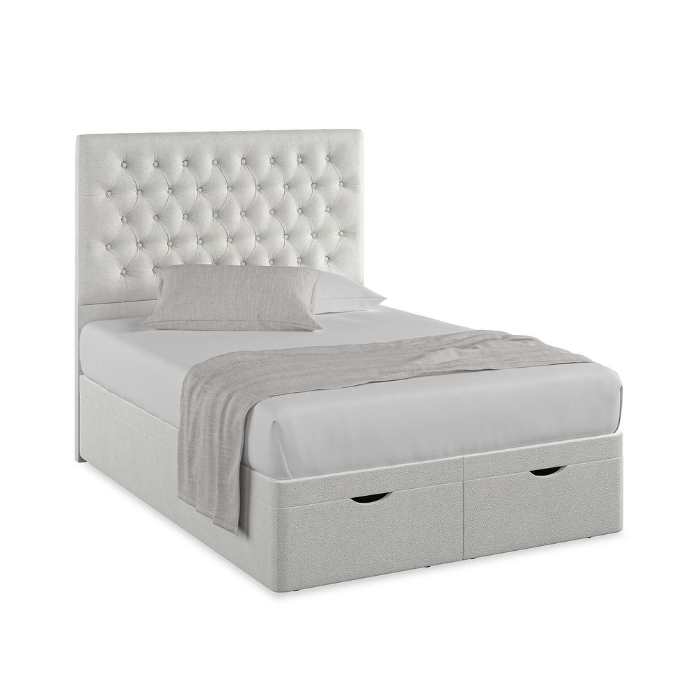 Wycombe Double Ottoman Storage Bed in Venice Fabric - Silver 1
