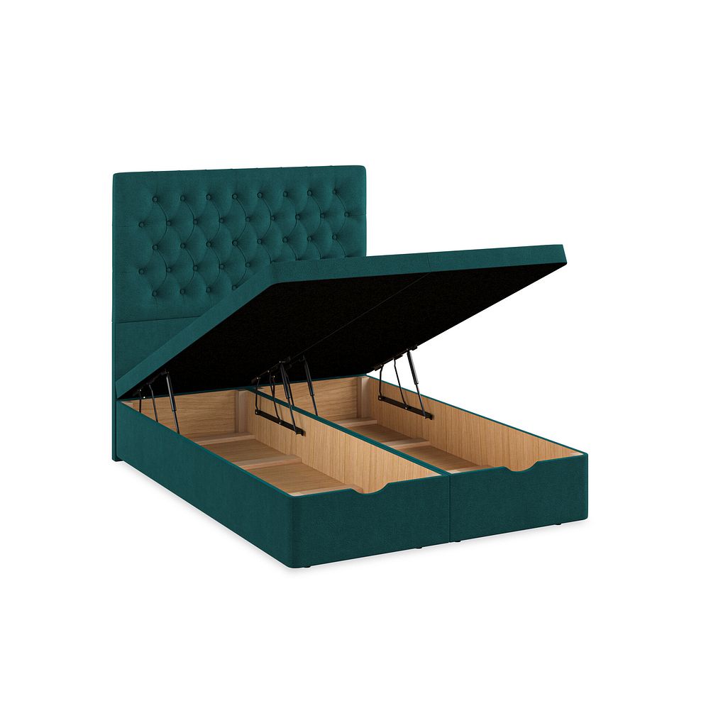 Wycombe Double Ottoman Storage Bed in Venice Fabric - Teal 3