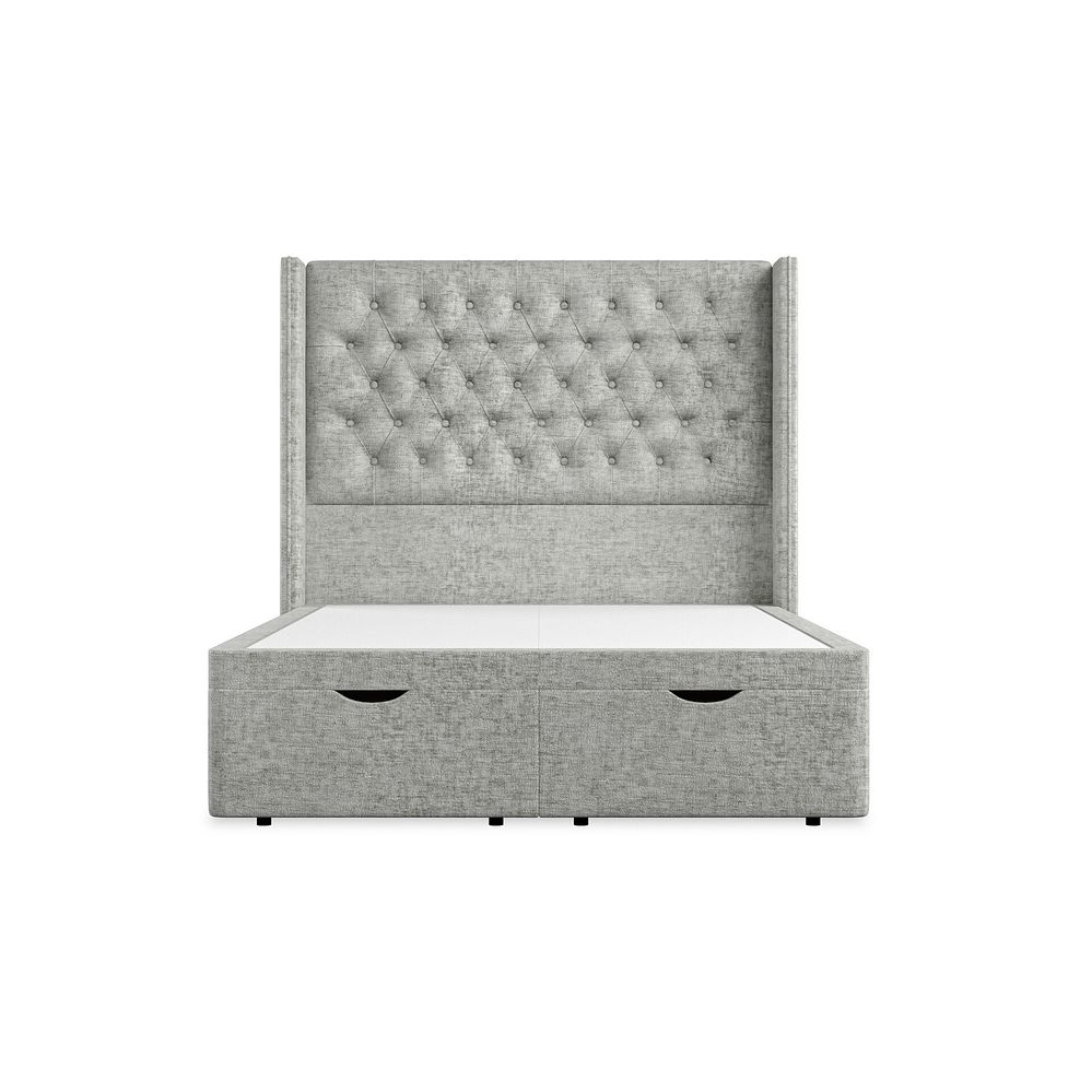 Wycombe Double Ottoman Storage Bed with Winged Headboard in Brooklyn Fabric - Fallow Grey 4