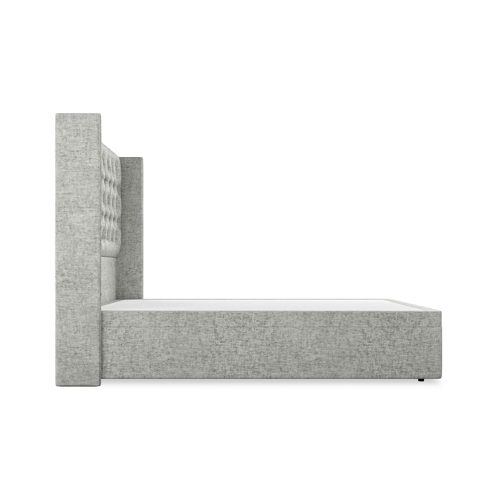 Wycombe Double Ottoman Storage Bed with Winged Headboard in Brooklyn Fabric - Fallow Grey Thumbnail 5