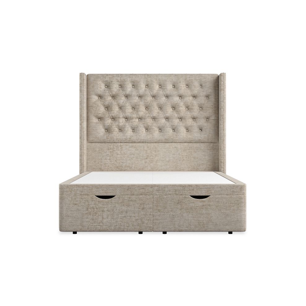 Wycombe Double Ottoman Storage Bed with Winged Headboard in Brooklyn Fabric - Quill Grey 4