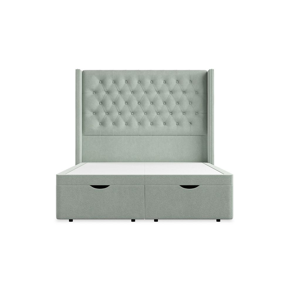 Wycombe Double Ottoman Storage Bed with Winged Headboard in Venice Fabric - Duck Egg Thumbnail 4