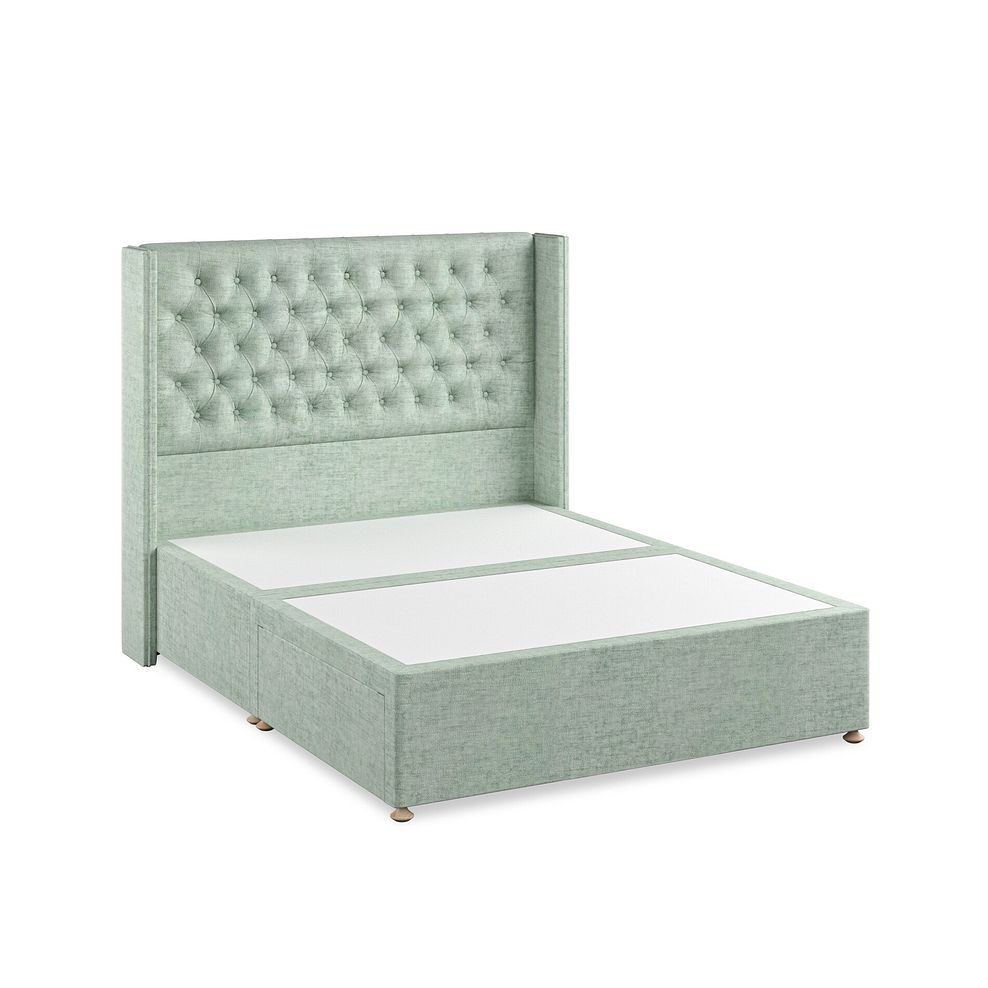 Wycombe King-Size 2 Drawer Divan with Winged Headboard in Brooklyn Fabric - Glacier 2