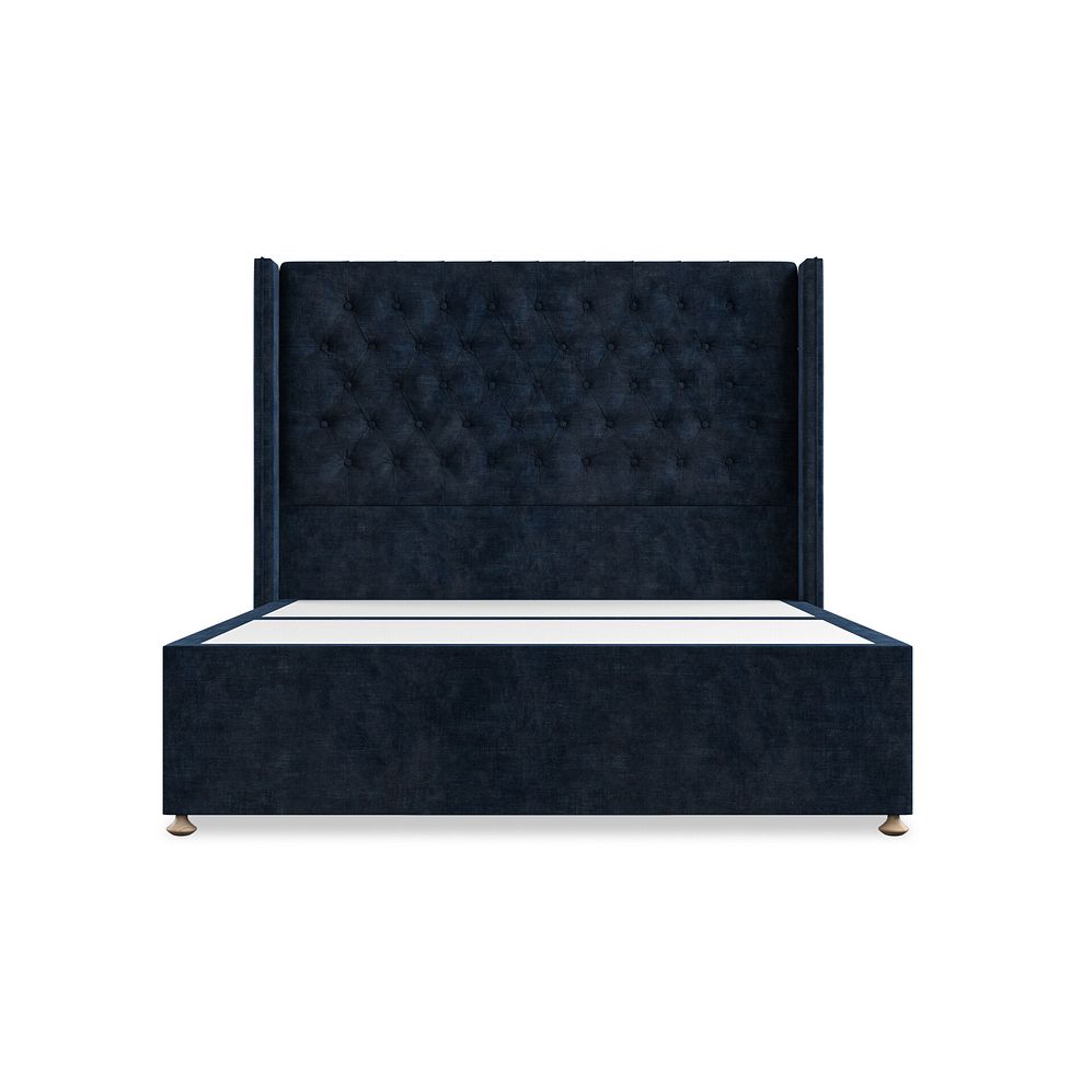 Wycombe King-Size 2 Drawer Divan with Winged Headboard in Heritage Velvet - Royal Blue 3
