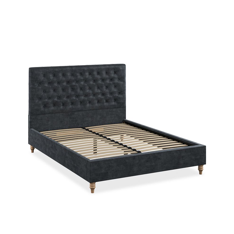 Wycombe King-Size Bed in Heritage Velvet - Charcoal 2