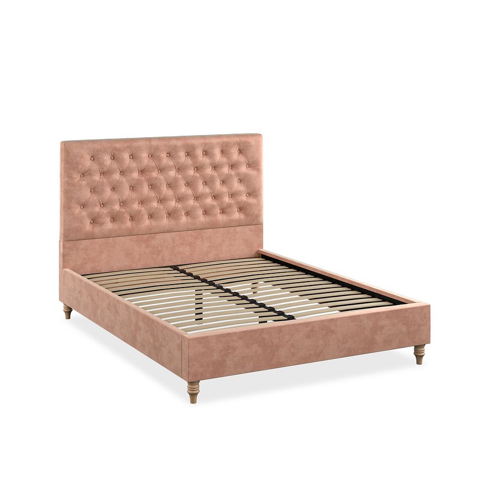 Wycombe King-Size Bed in Heritage Velvet - Powder Pink 2