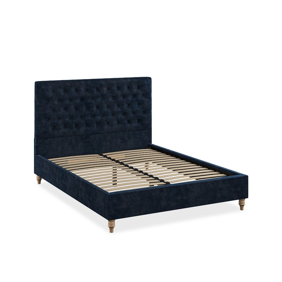 Wycombe King-Size Bed in Heritage Velvet - Royal Blue 2