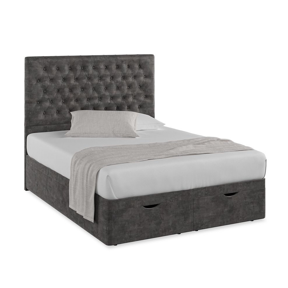 Wycombe King-Size Ottoman Storage Bed in Heritage Velvet - Steel 1
