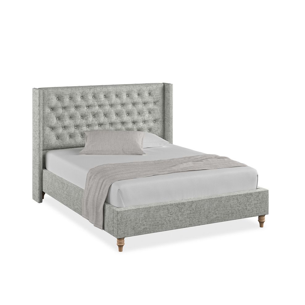 Wycombe King-Size Bed with Winged Headboard in Brooklyn Fabric - Fallow Grey 1