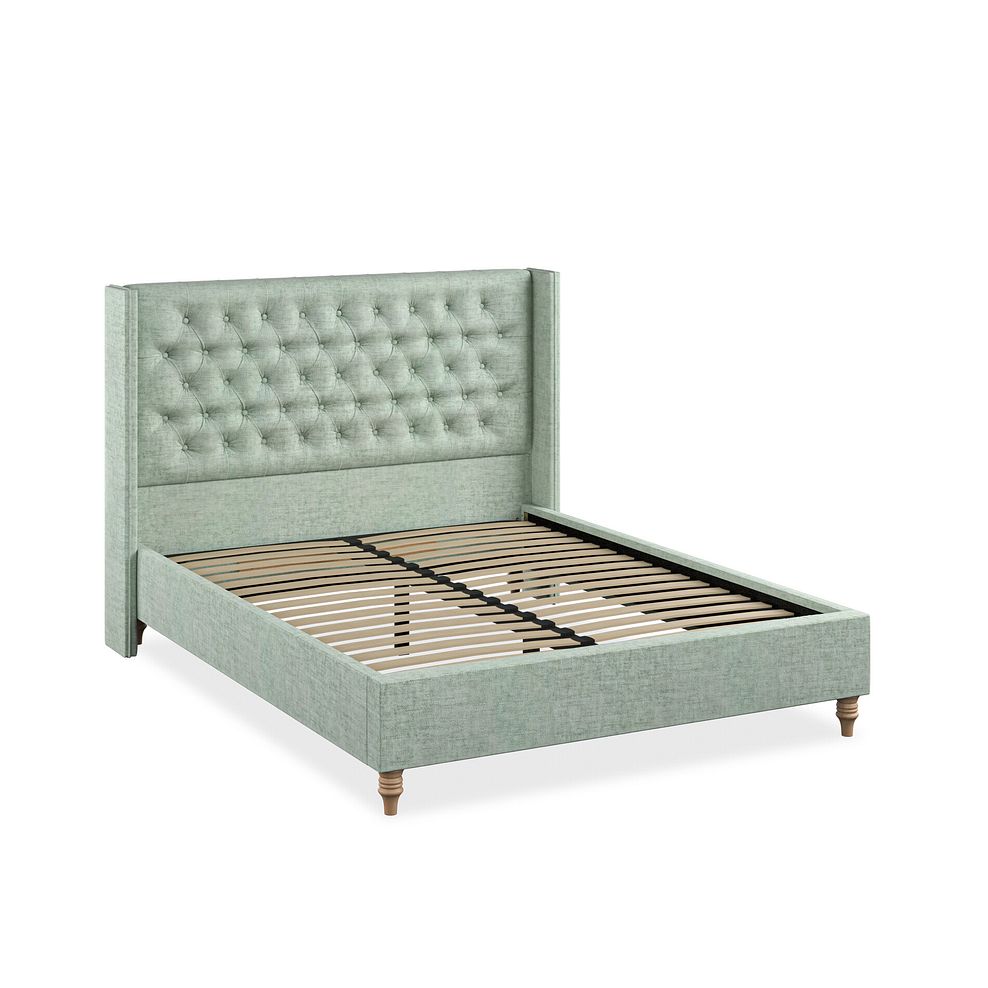 Wycombe King-Size Bed with Winged Headboard in Brooklyn Fabric - Glacier 2