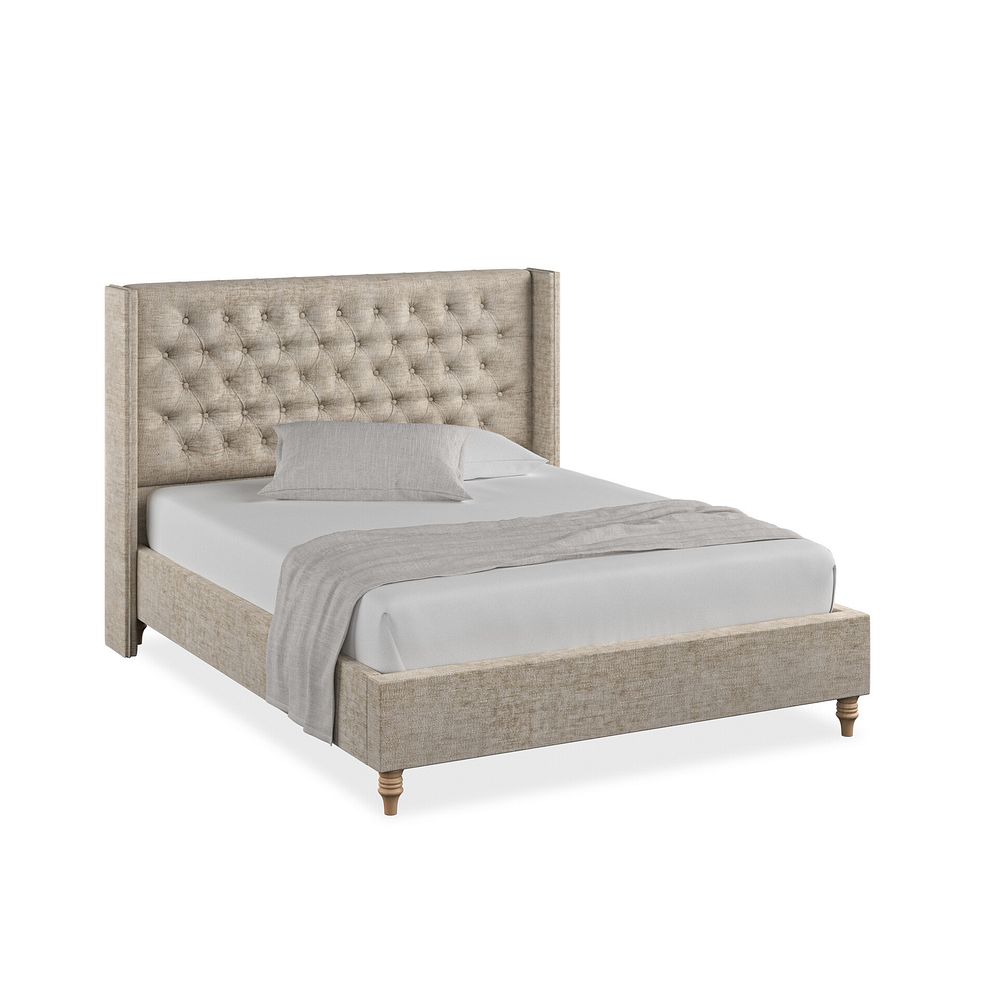 Wycombe King-Size Bed with Winged Headboard in Brooklyn Fabric - Quill Grey 1