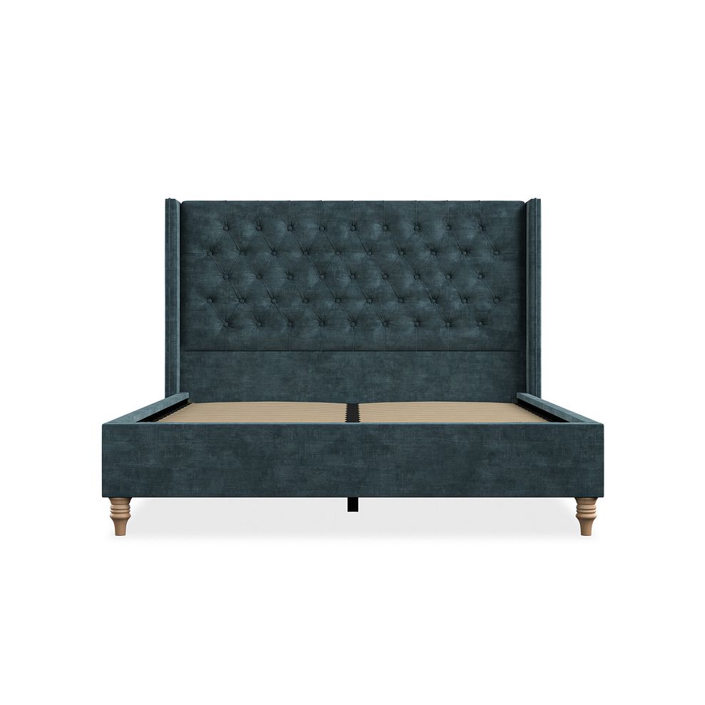 Wycombe King-Size Bed with Winged Headboard in Heritage Velvet - Airforce 3