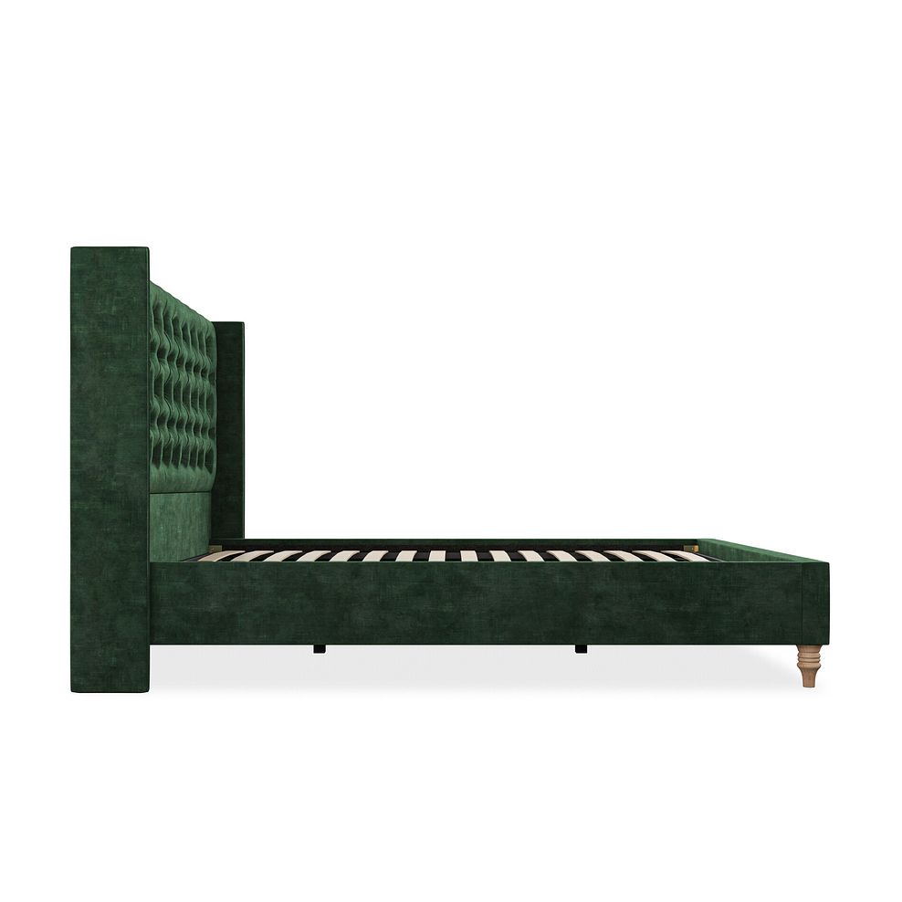 Wycombe King-Size Bed with Winged Headboard in Heritage Velvet - Bottle Green 4