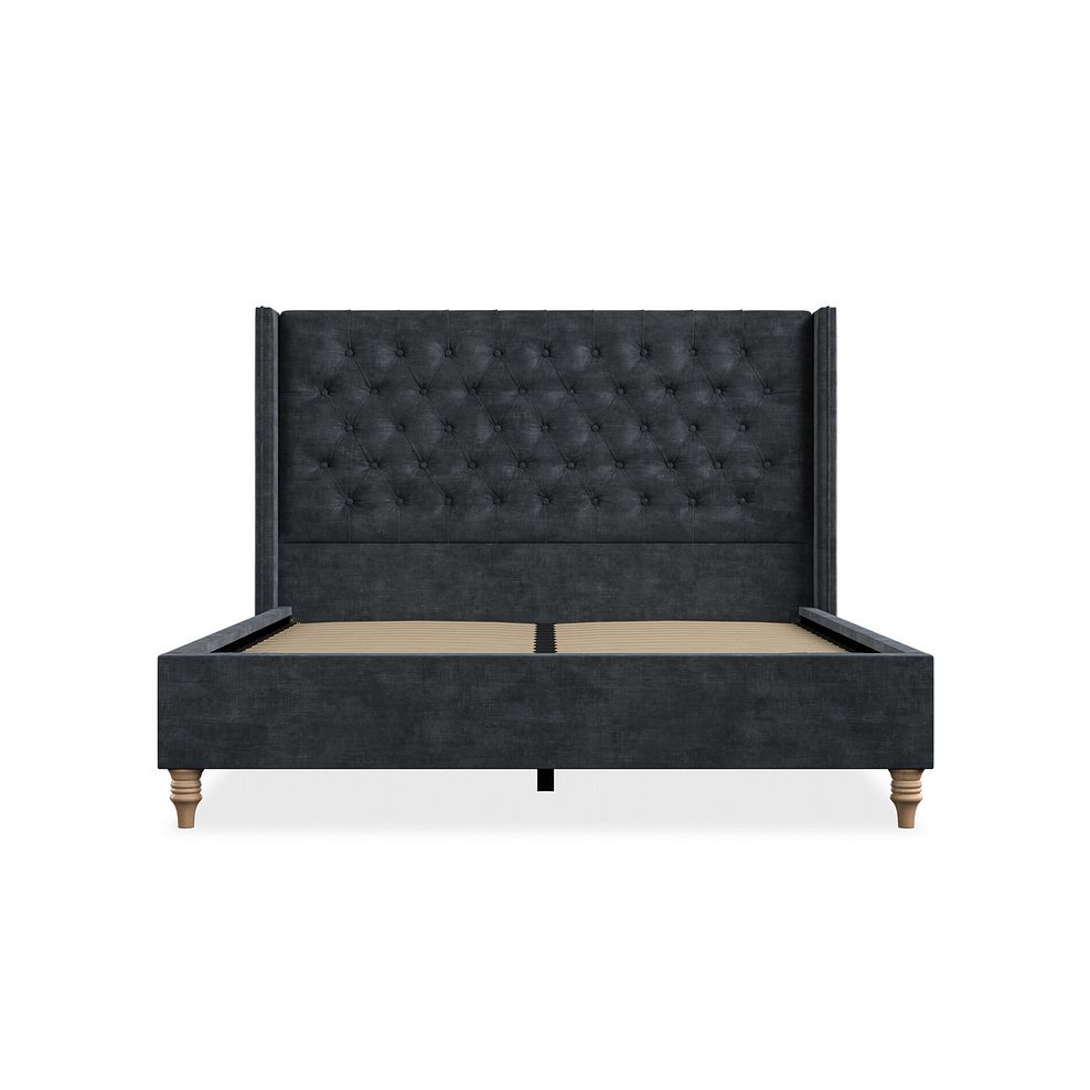 Wycombe King-Size Bed with Winged Headboard in Heritage Velvet - Charcoal 3