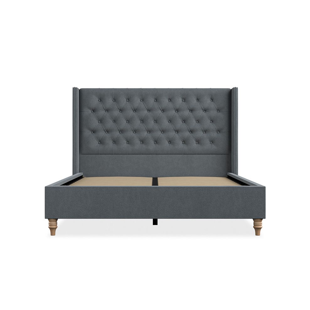 Wycombe King-Size Bed with Winged Headboard in Venice Fabric - Graphite 3