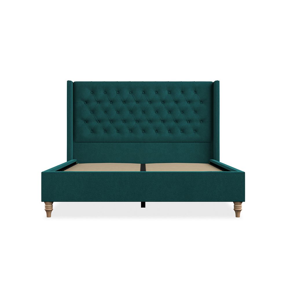 Wycombe King-Size Bed with Winged Headboard in Venice Fabric - Teal 3
