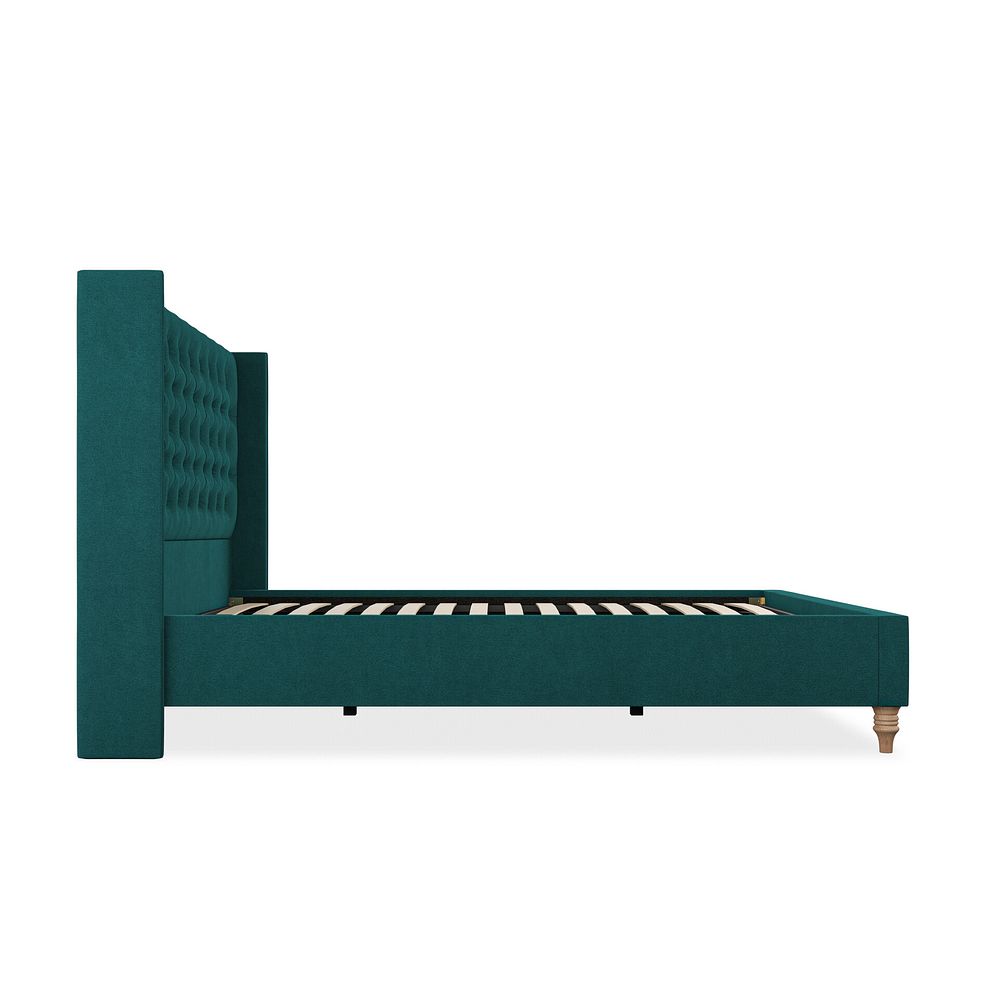 Wycombe King-Size Bed with Winged Headboard in Venice Fabric - Teal 4