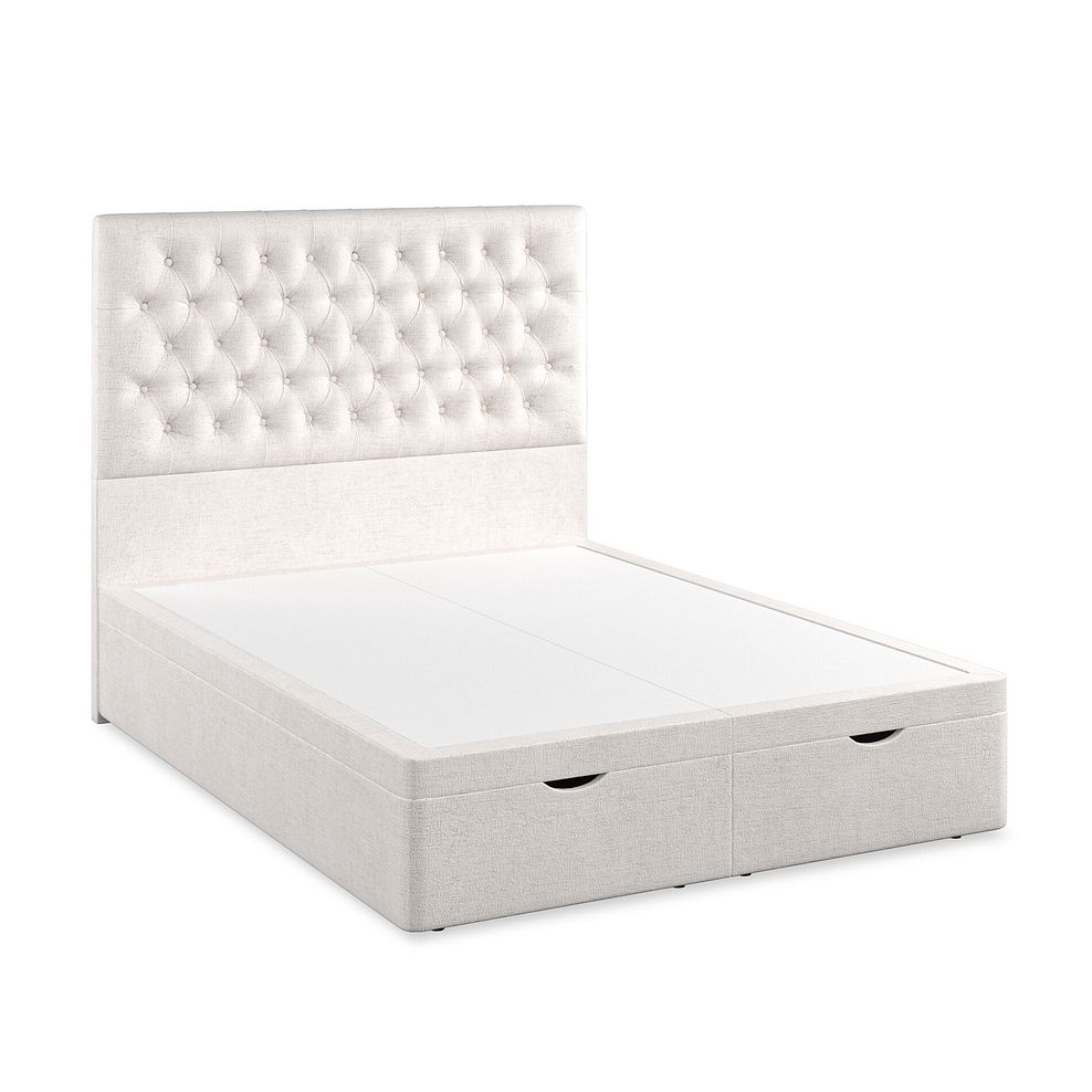 Wycombe King-Size Ottoman Storage Bed in Brooklyn Fabric - Lace White Thumbnail 2