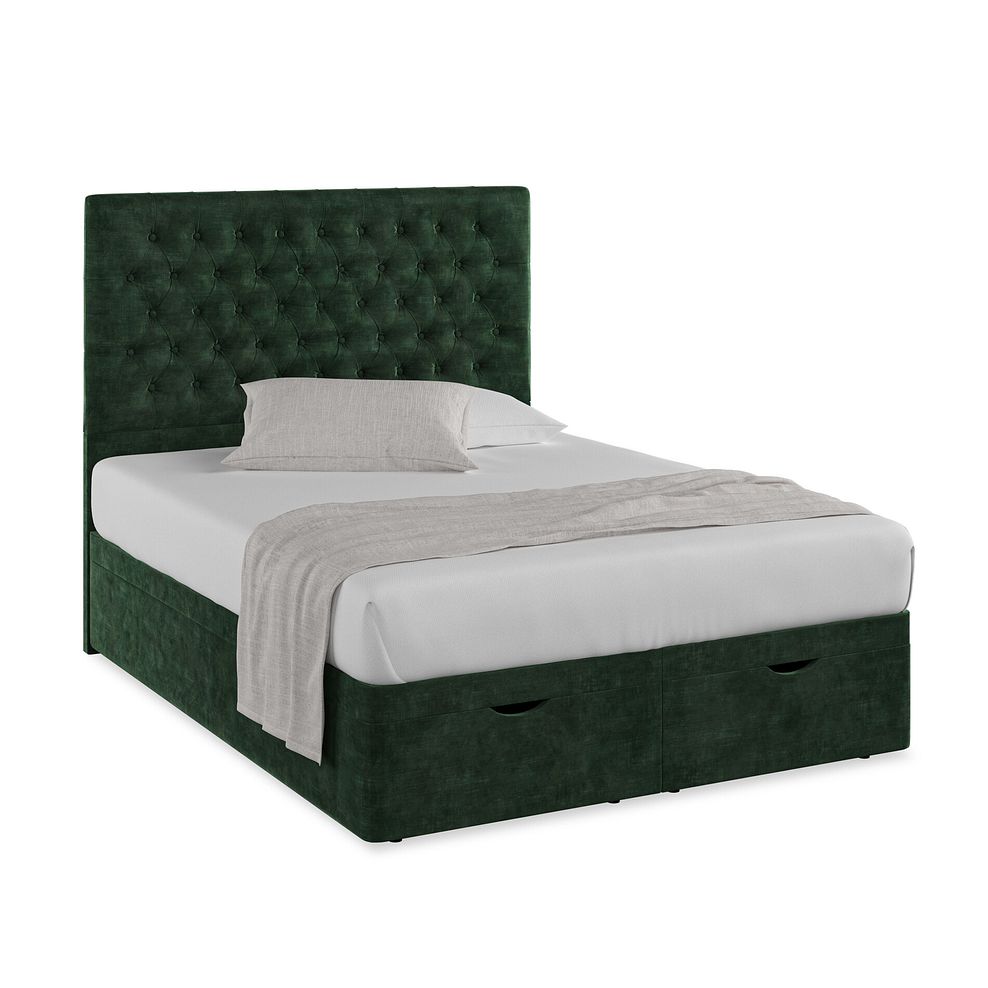 Wycombe King-Size Ottoman Storage Bed in Heritage Velvet - Bottle Green 1