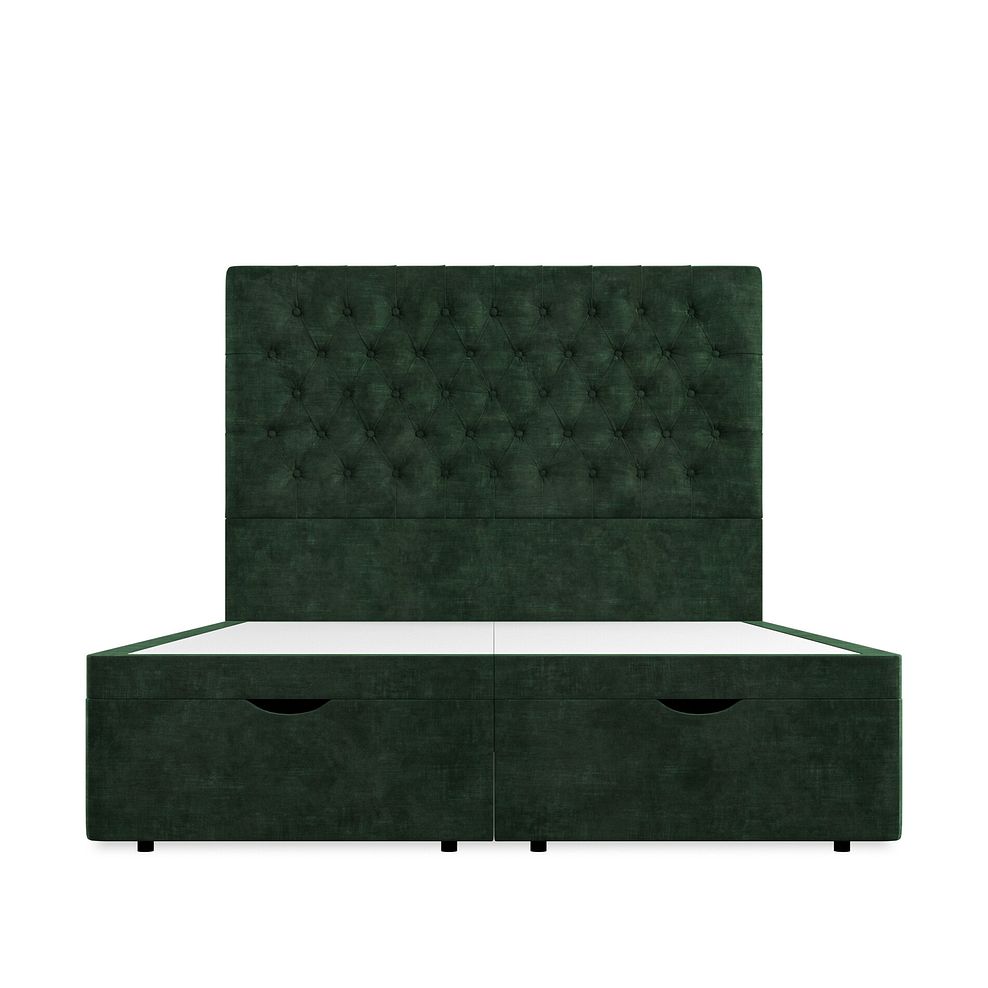 Wycombe King-Size Ottoman Storage Bed in Heritage Velvet - Bottle Green 3