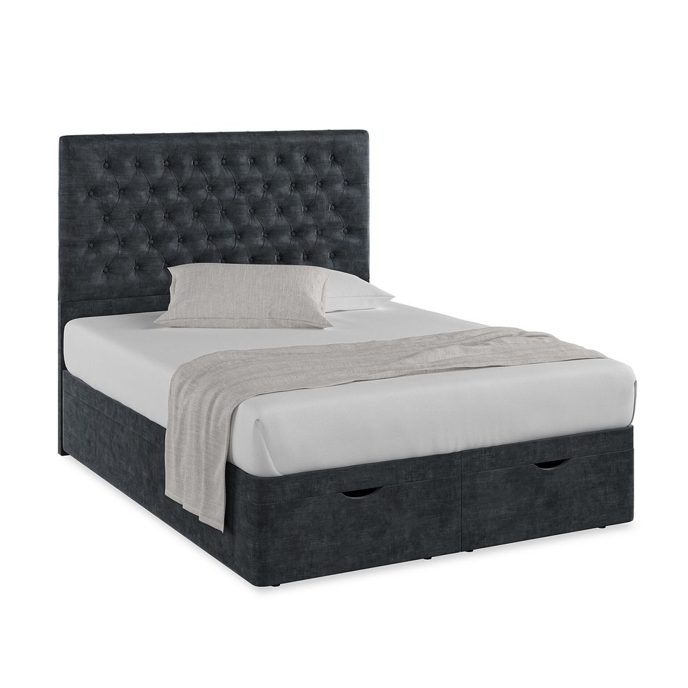 Wycombe King-Size Ottoman Storage Bed in Heritage Velvet - Charcoal 1