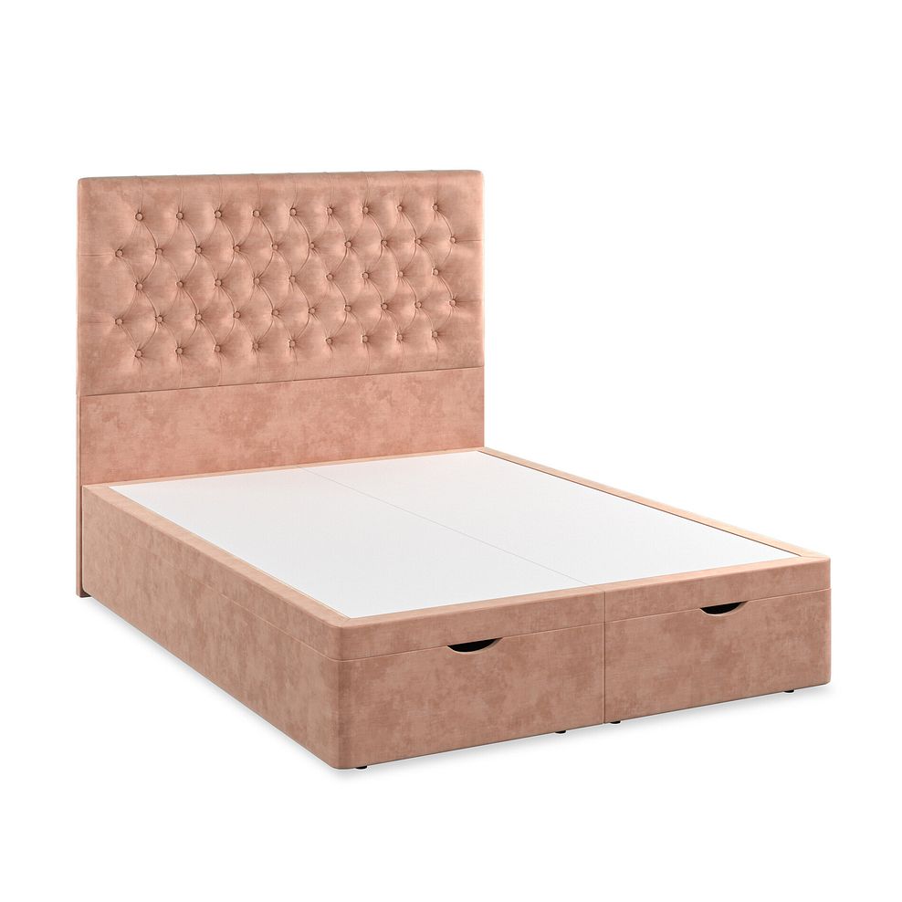 Wycombe King-Size Ottoman Storage Bed in Heritage Velvet - Powder Pink 2