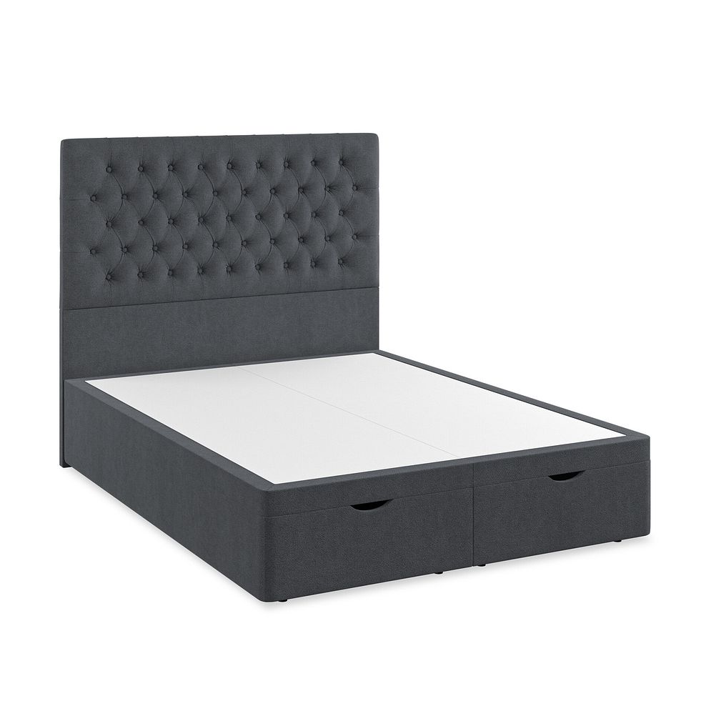 Wycombe King-Size Ottoman Storage Bed in Venice Fabric - Anthracite Thumbnail 2
