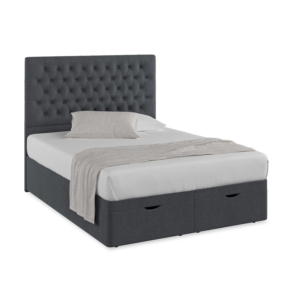 Wycombe King-Size Ottoman Storage Bed in Venice Fabric - Anthracite Thumbnail 1