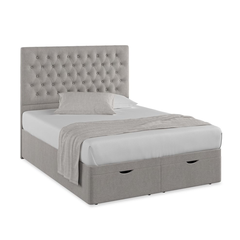 Wycombe King-Size Ottoman Storage Bed in Venice Fabric - Grey Thumbnail 1