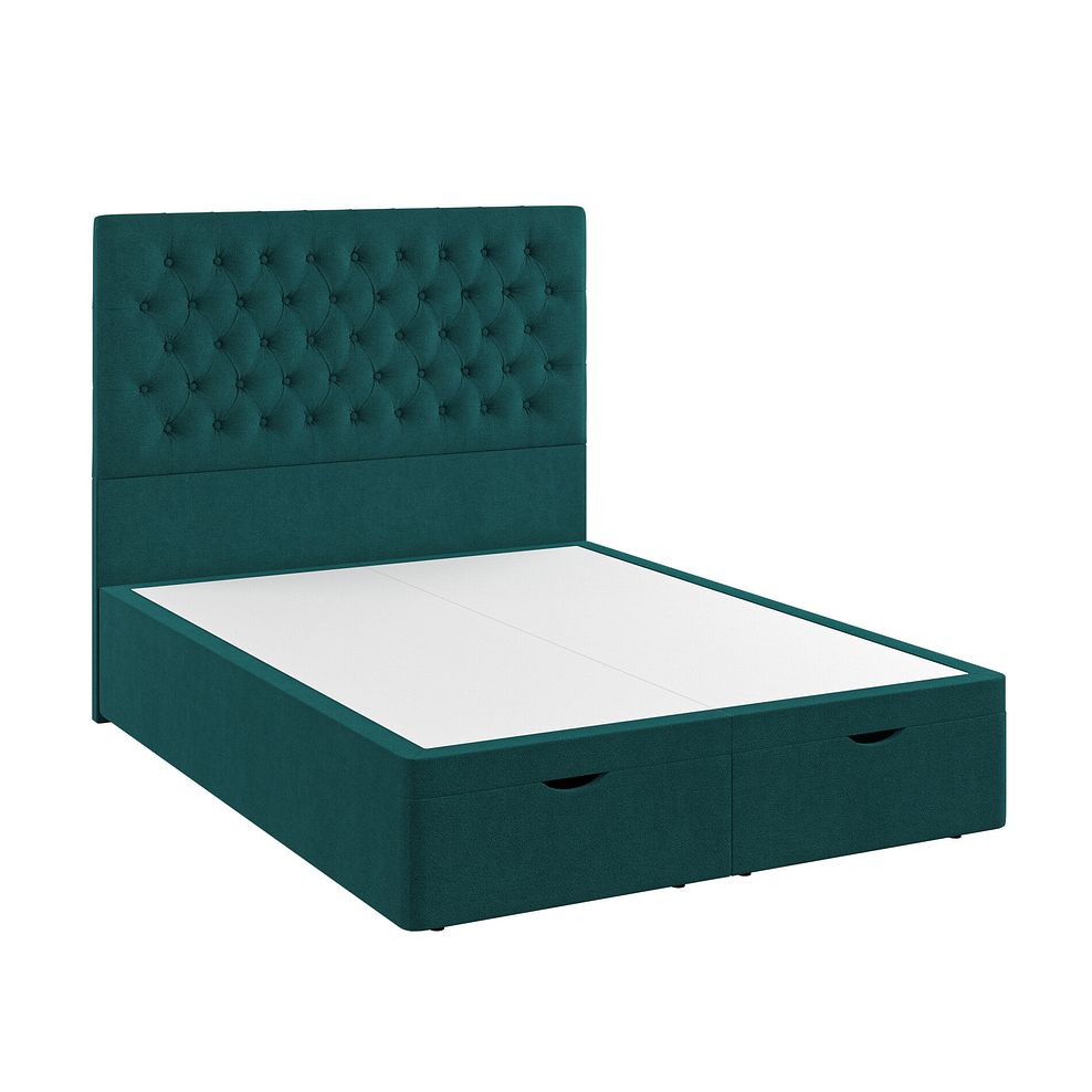 Wycombe King-Size Ottoman Storage Bed in Venice Fabric - Teal 2